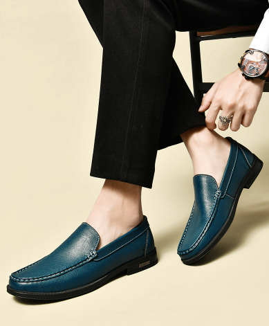 Italian men's loafers made of genuine leather