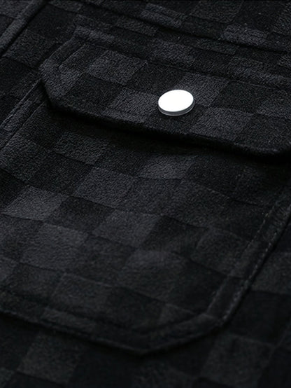 Mavrick Checkered Suede Jacket